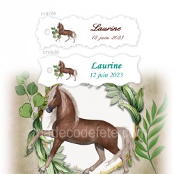 10 étiquettes motif cheval