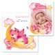 Faire-part naissance ours rose