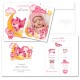 Faire-part naissance ours rose personnalisé