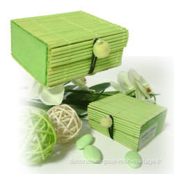 Lot de 7 boîtes dragées bambou vert anis