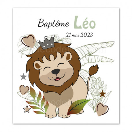 Faire-part baptême lionceau