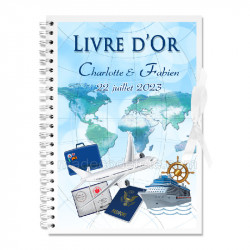 Livre d'or personnalisé thème voyage