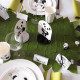 déco table thème panda avec centre table feuilles exotiques
