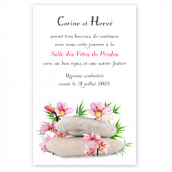 Invitation thème zen et galets