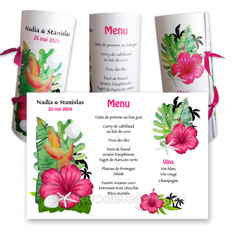 Menu rond hibiscus bananier