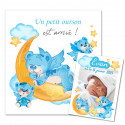 Faire-part naissance ourson bleu