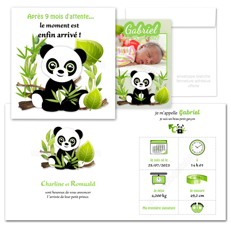 Toise chambre enfant Panda - Le faire-part Français.fr