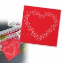 24 serviettes intissées rouge et coeur