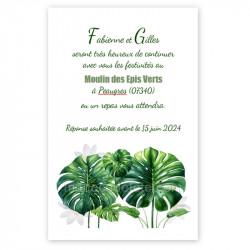 Encart repas feuilles monstera