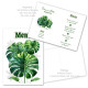 Menu feuilles monstera vierge ou personnalisé