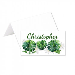 24 marque-place feuilles monstera