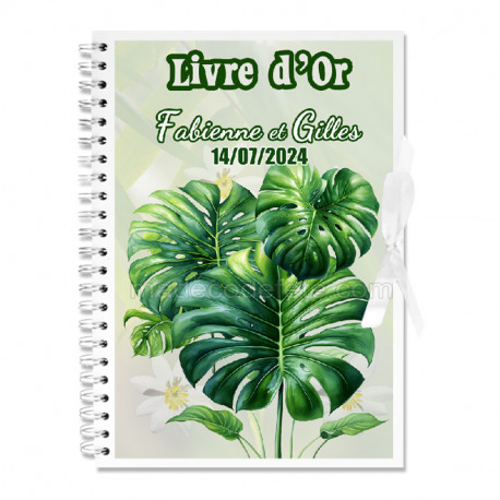 Livre d'or feuilles monstera