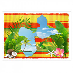 Set table Guadeloupe madras jaune
