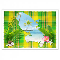 Set table Martinique madras vert
