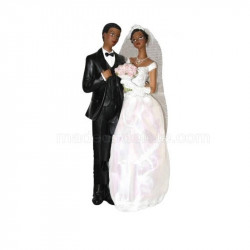 Figurine mariés couple noir
