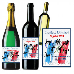 Etiquettes bouteille JO Paris 2024 X 2