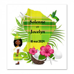 Faire-part Guyane madras vert