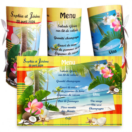 menu carte des iles madras jaune