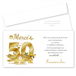 Remerciement 50 ans noces d'or