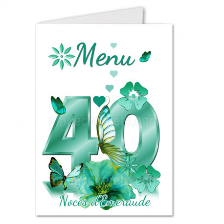 Menu noces d'émeraude 40