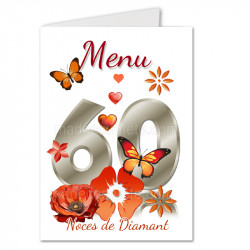 Menu noces de diamant 60