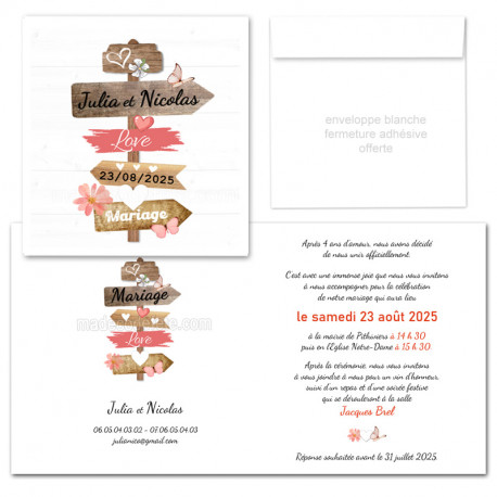 Faire-part pancartes personnalisé