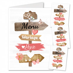 Menu panneau pancartes