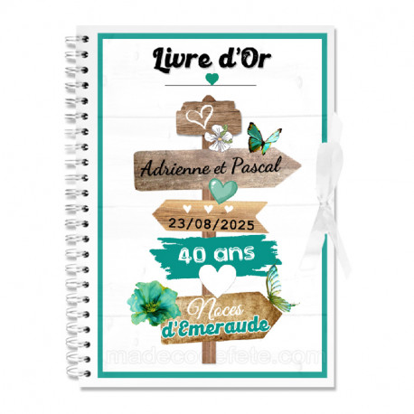 livre d'or Noces d'Emeraude