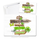 Urne poteau pancartes vert