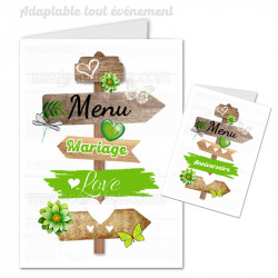 Menu panneau pancartes vert