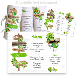 Menu rond pancartes vert