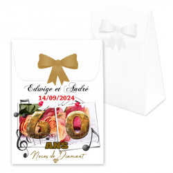 Boîte dragées noces diamant musique