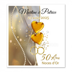 Faire-part noces d'or gris/or
