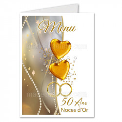 menu noces d'or gris or