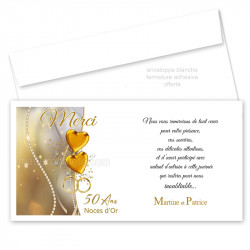Remerciement noces d'or gris/or
