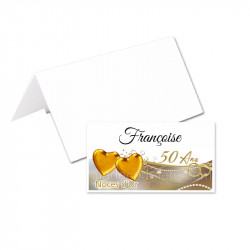 24 porte-noms noces d'or gris/or