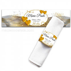Porte-serviette Noces d'Or gris/or