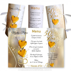 Menu cylindre 50 ans Noces d'Or