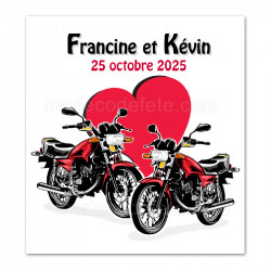 Faire-part mariage thème moto noir et rouge