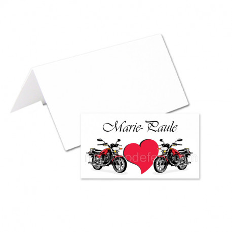 24 porte-noms mariage motos noir et rouge