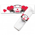 Porte-serviette mariage motos noir et rouge