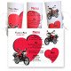 Menu rond mariage motos noir et rouge