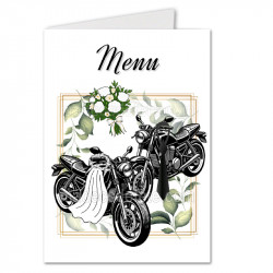 Menu de mariage thème moto