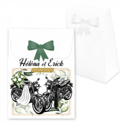 Boîte dragées mariage thème moto