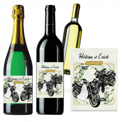 Etiquettes bouteille mariage moto X 2