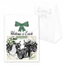 Boîte dragées mariage thème moto