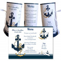 Menu cylindre ancres bleu/or