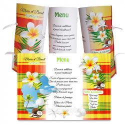 Menu rond  madras jaune carte guadeloupe