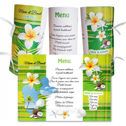 Menu rond  madras vert carte guadeloupe