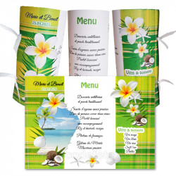 Menu rond  madras vert carte guyane
